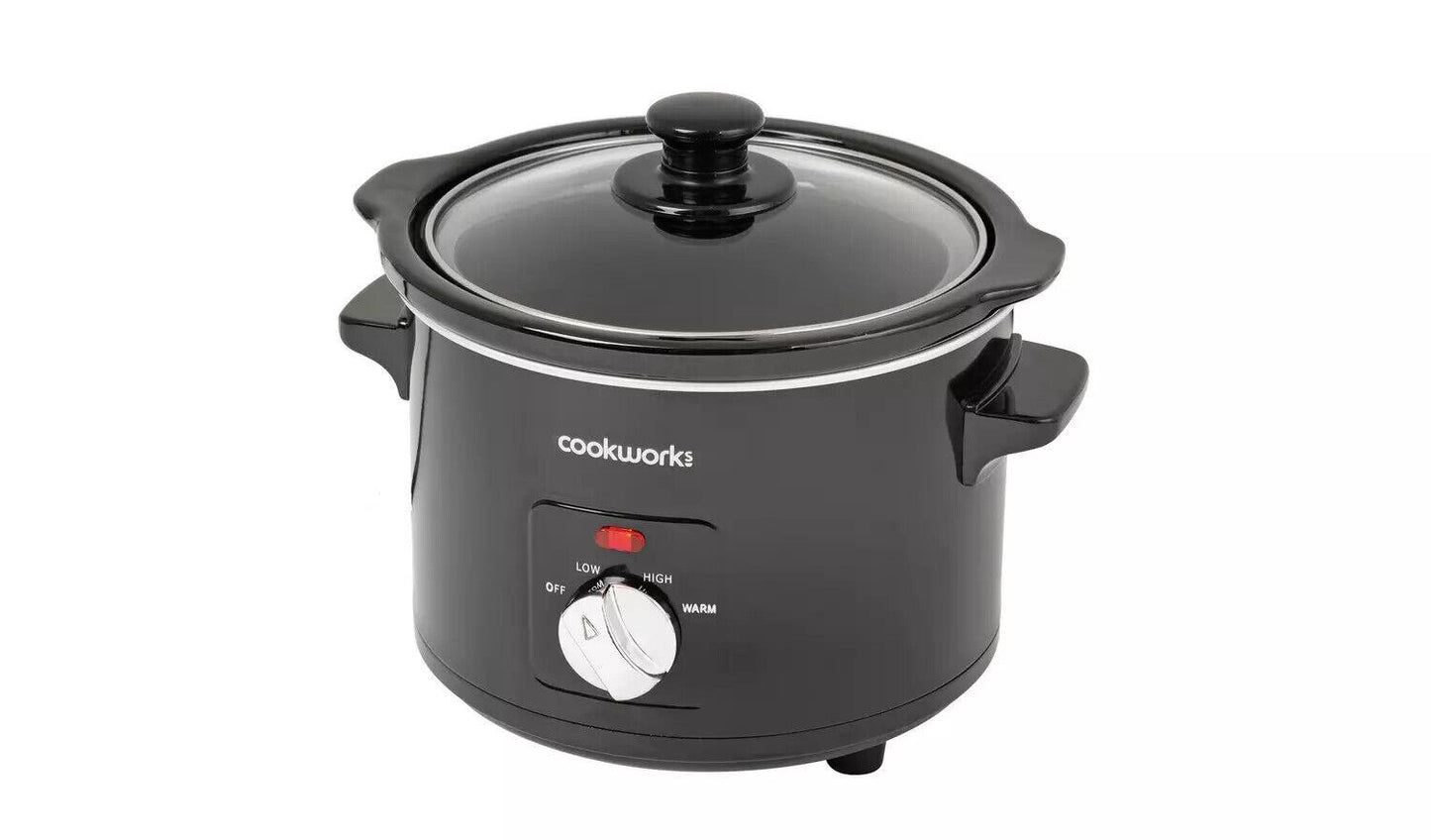 Cookworks 1.5L Non-stick coating Compact Slow Cooker kitchen appliance Black