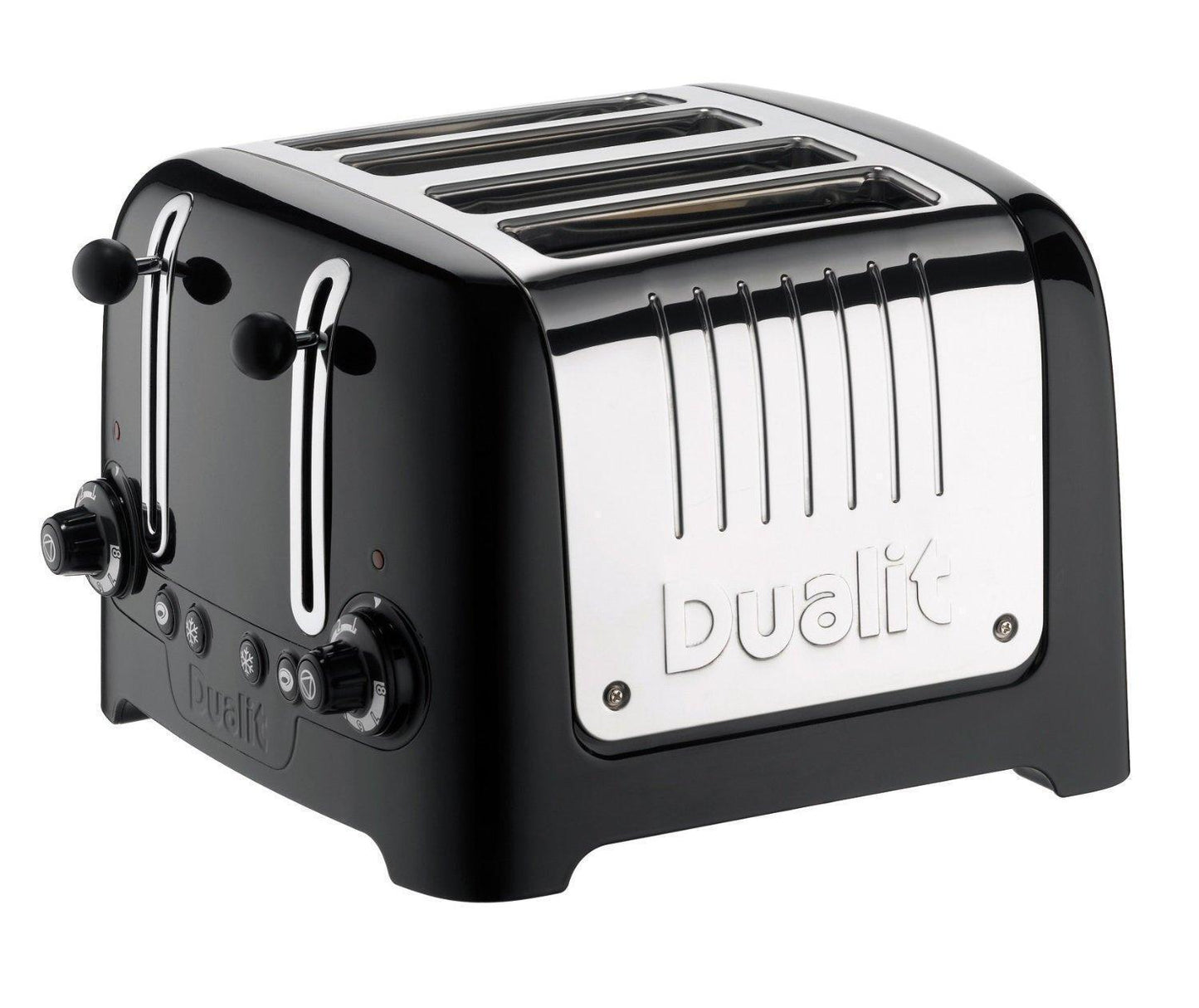 Dualit 4 Slice Lite Toaster Extra Wide Stainless Steel Defrost Black Slots Bagel