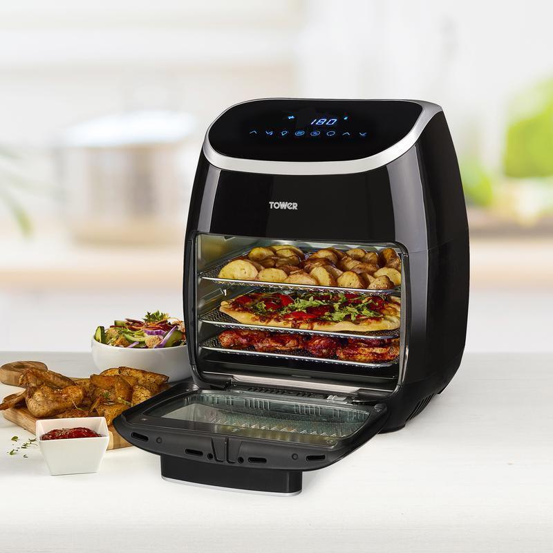 Tower T17039 Digital Air Fryer Oven, Digital Display with 60 Minute Timer, Black