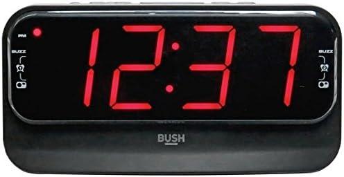 Bush Digital Alarm Clock Dual AM FM Radio Large LED Display Night Timer Snooze