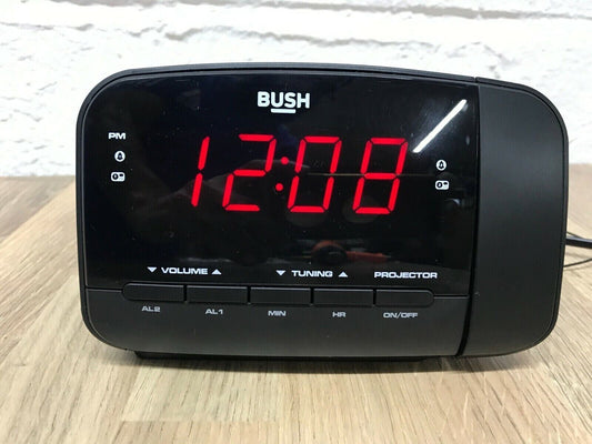 Bush AM FM Radio Projection Alarm Clock Large Display Bedside Sleep Timer Snooze