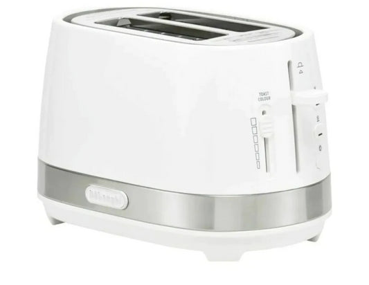 De'Longhi Toaster Active Line CTLA2003W 2 Slice Extra Wide Slots Bagel - White