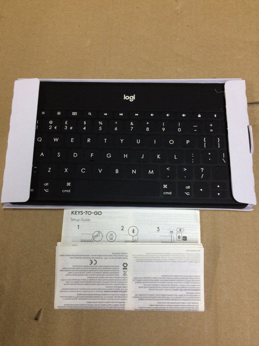 Logitech 9.5 Inch KEYS-TO-GO Ultra Slim Bluetooth Keyboard - Black iPhone iPad