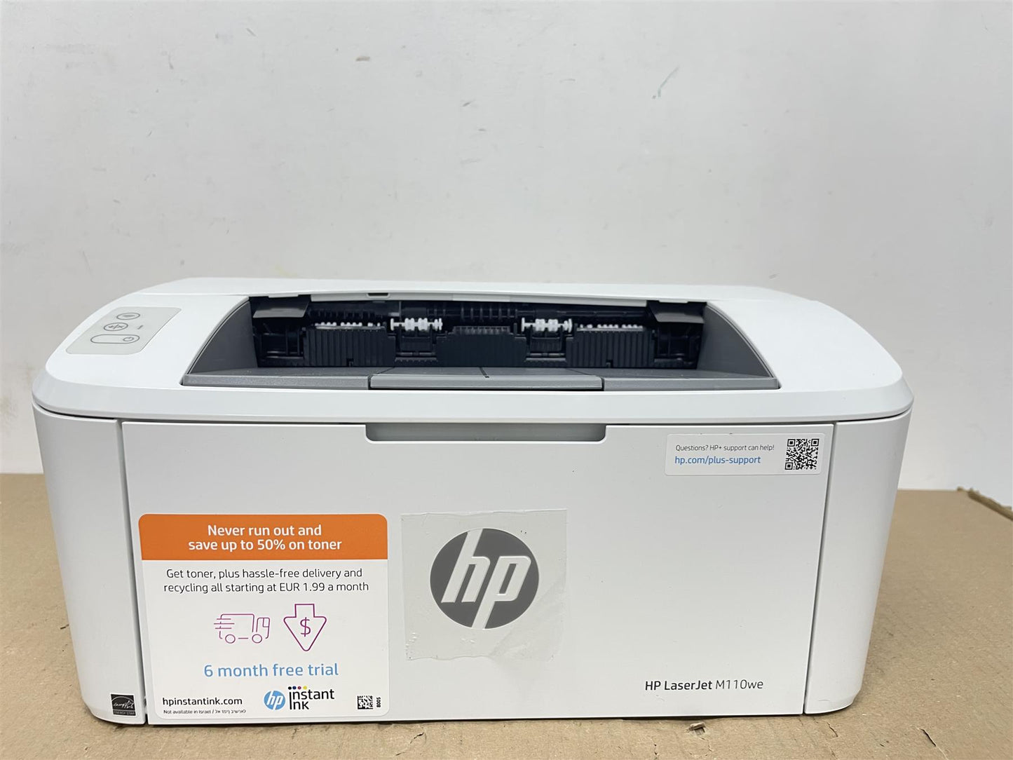 HP LaserJet M110we Laser Printer 150 sheet paper capacity.