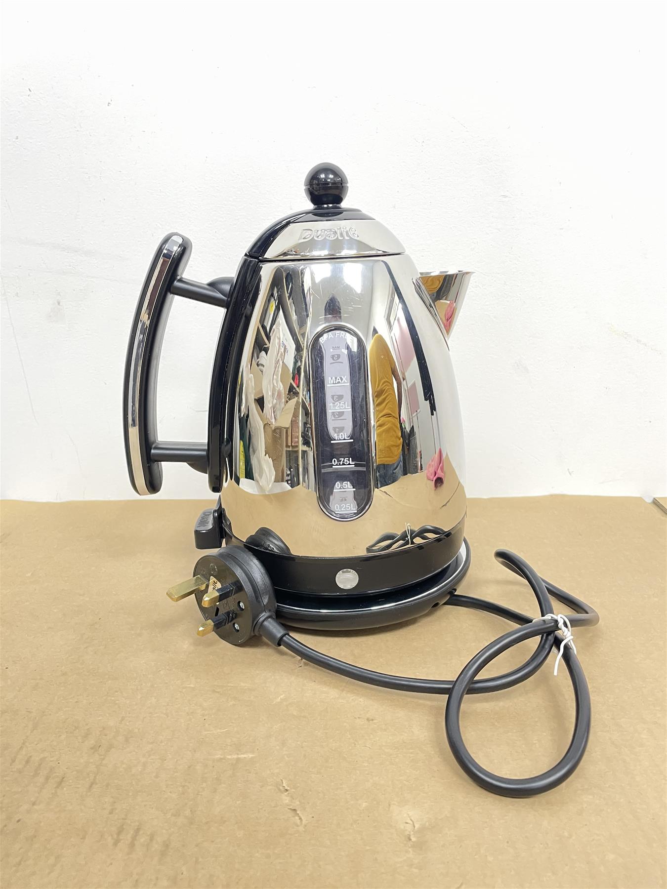 DUALIT Kettle Electric Jug Stainless Steel&black 360 Cordless Fast Boil 1.5Litr