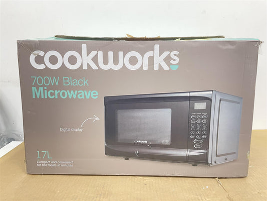 Cookworks 700W Standard Microwave MM7 - Black Defrost MM7 6 power levels