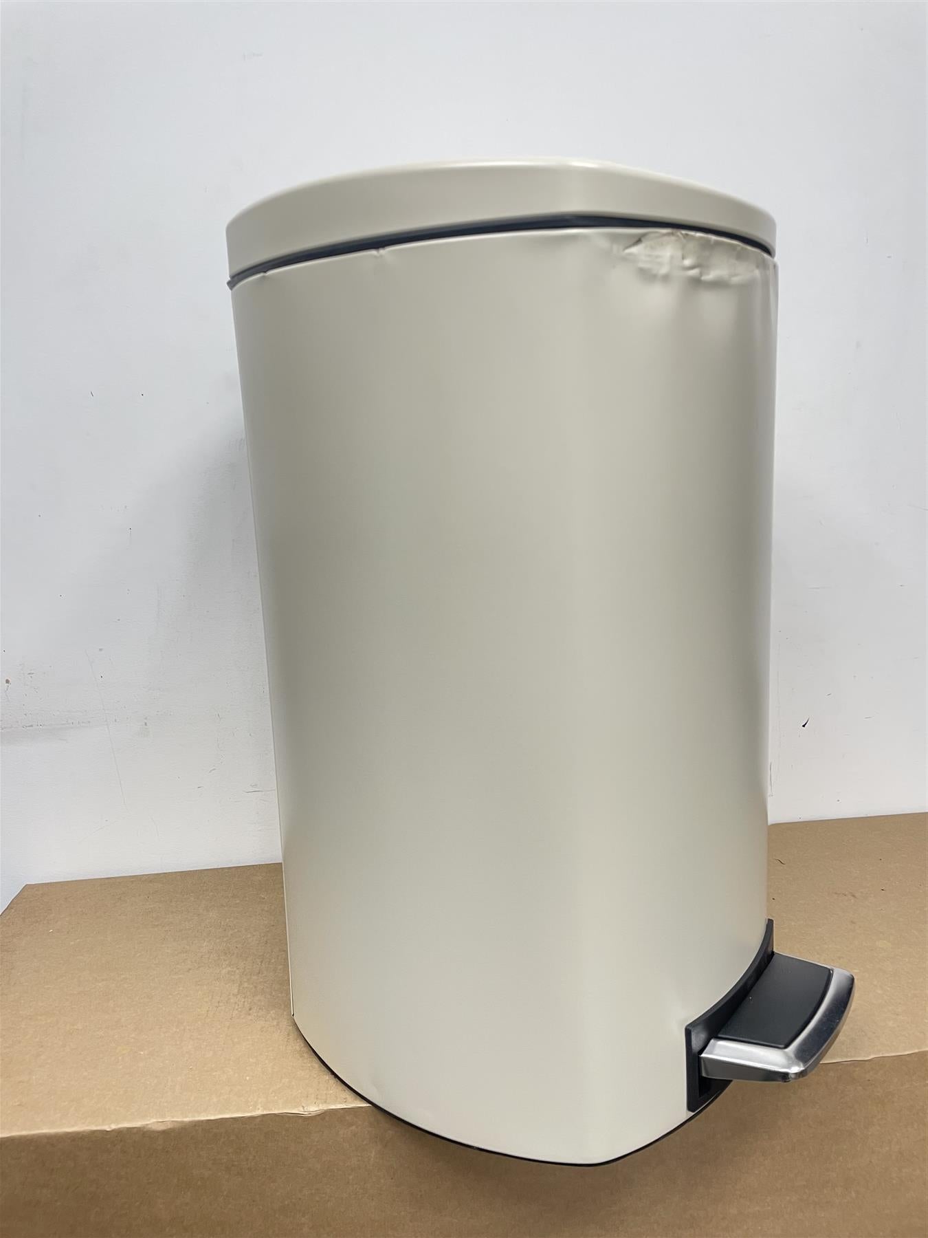 Habitat 50L Wide Foot Pedal Bin Easy Rubbish Disposal Silent Lid opening - Cream