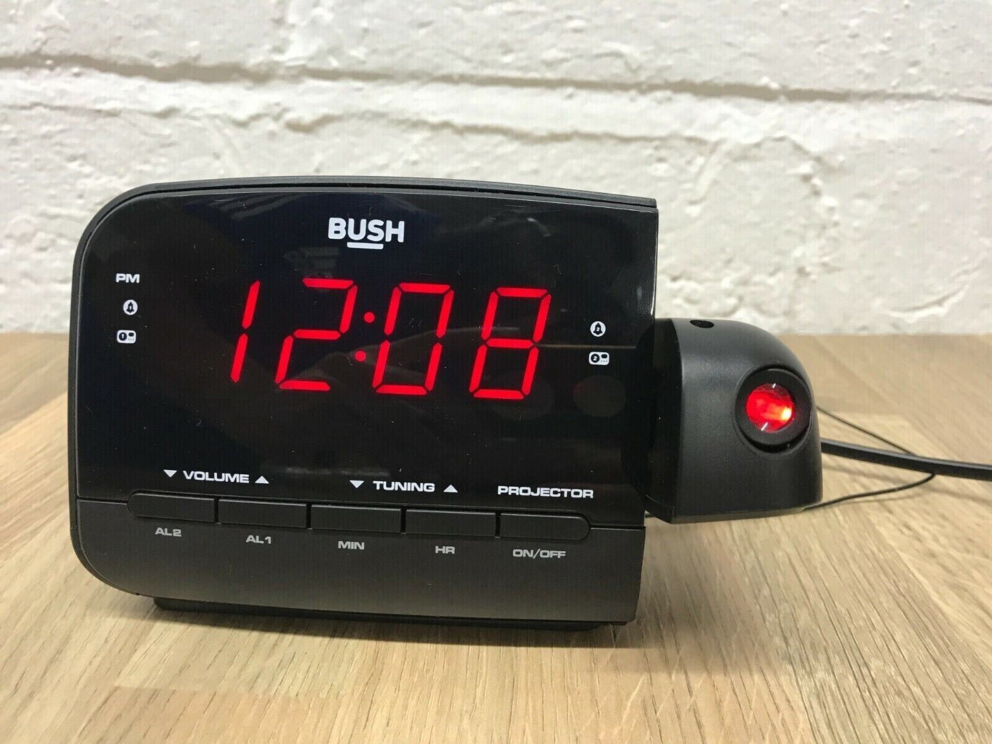 Bush AM FM Radio Projection Alarm Clock Large Display Bedside Sleep Timer Snooze