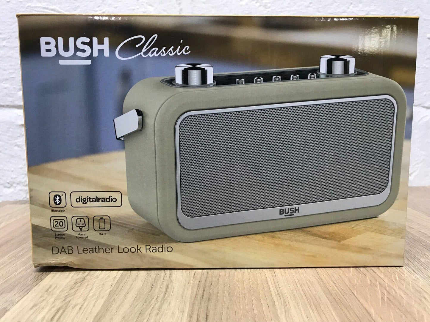 Bush Classic Leather Look Bluetooth DAB Radio - Cream