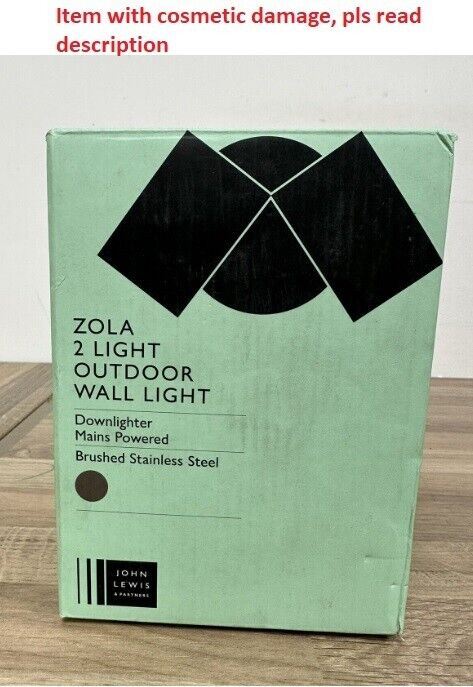 John Lewis & Partners Zola 2 light Outdoor wall LED Twin Spotlight Steel