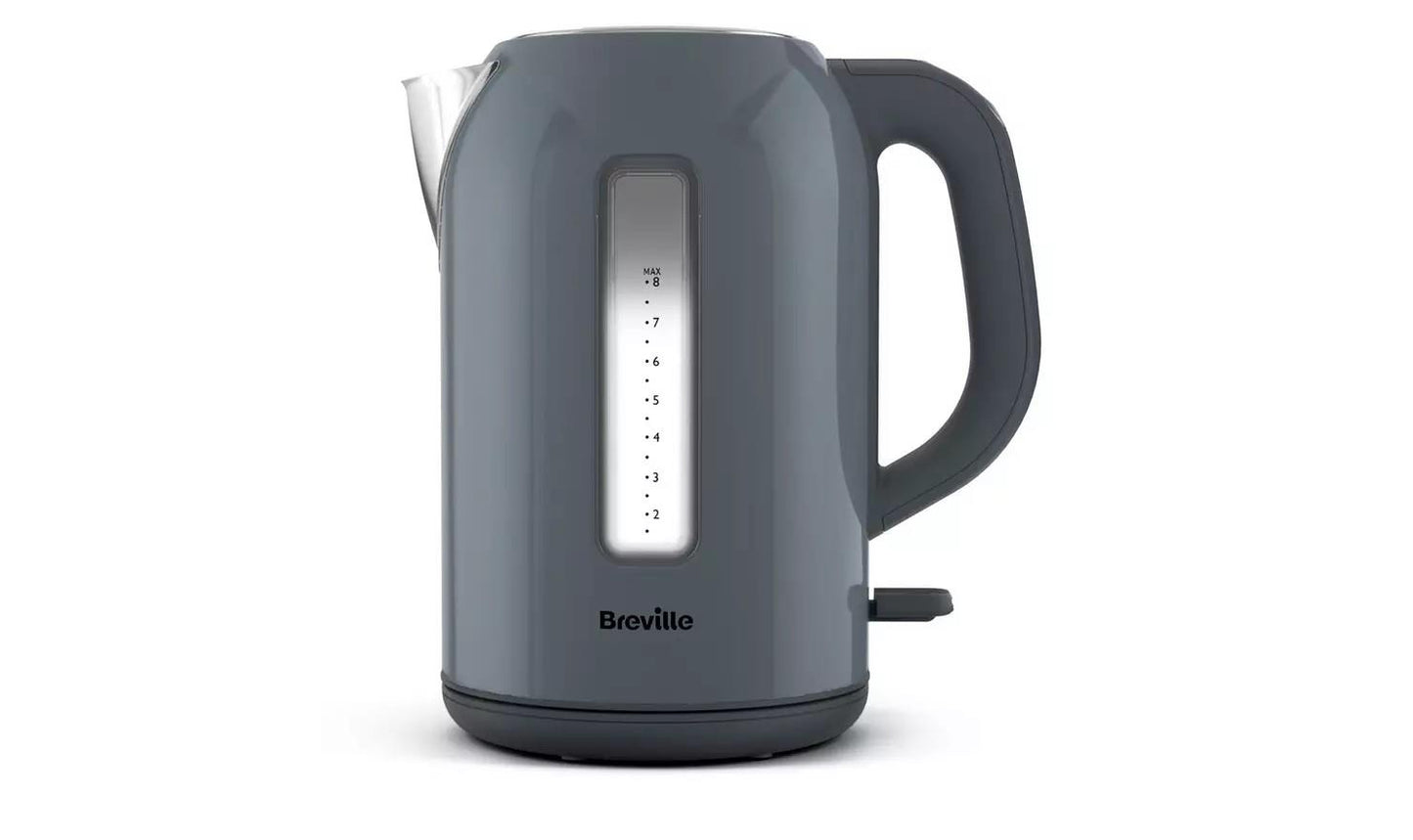 Breville Kettle 1.7L Illuminated Stainless Water Rapid Boil Steel Jug Grey