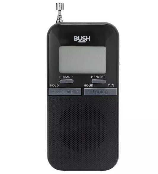 Bush Portable AM FM Radio Mono speaker Battery Travel Personal Pocket Radio LCD