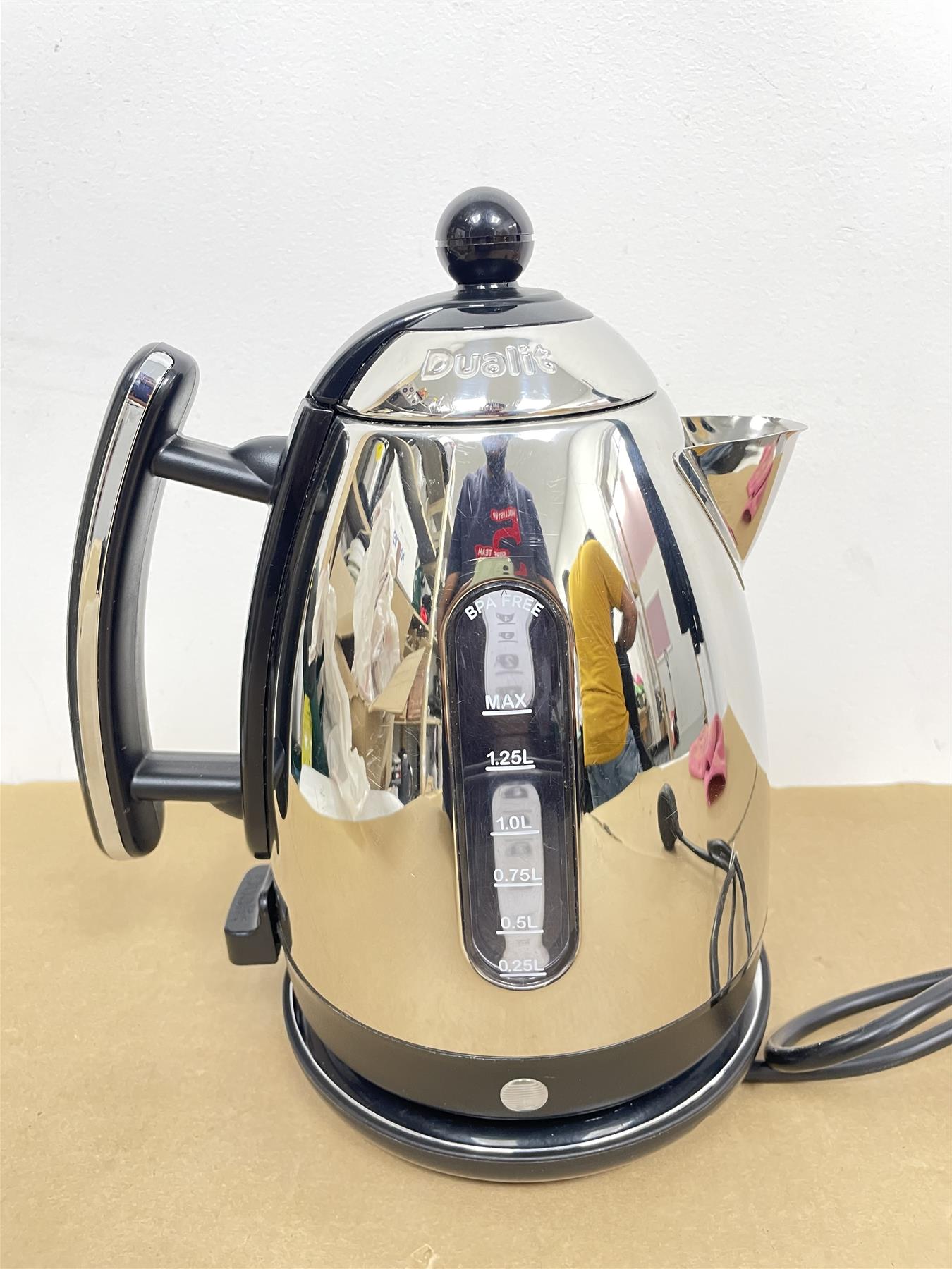 DUALIT Kettle Electric Jug Stainless Steel&black 360 Cordless Fast Boil 1.5Litr