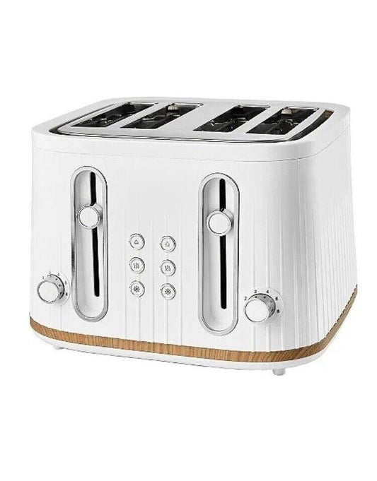 Anko Toaster 4 Slice Extra-Wide Slots Crumb tray cancel reheat 2000W white