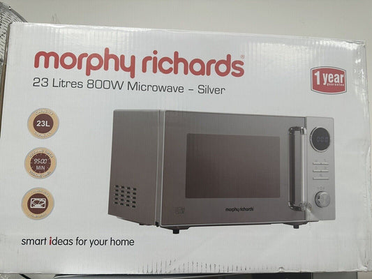 Morphy Richards 800W Food reheat Defrost Standard Microwave Oven - Silver