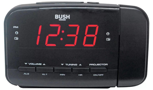 Bush AM FM Radio Projection Alarm Clock Large Display Bedside Sleep Timer Snooze