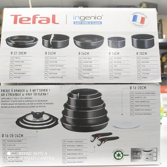 Tefal Ingenio13 Piece Aluminium Pan Set Non stick Cookware with Lids Bakelite