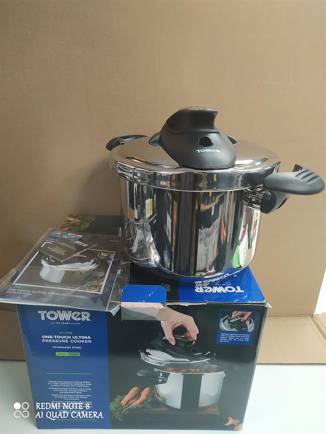 Tower Pressure Cooker One-Touch Ultima 6L Stainless Steel T920003 all hob types