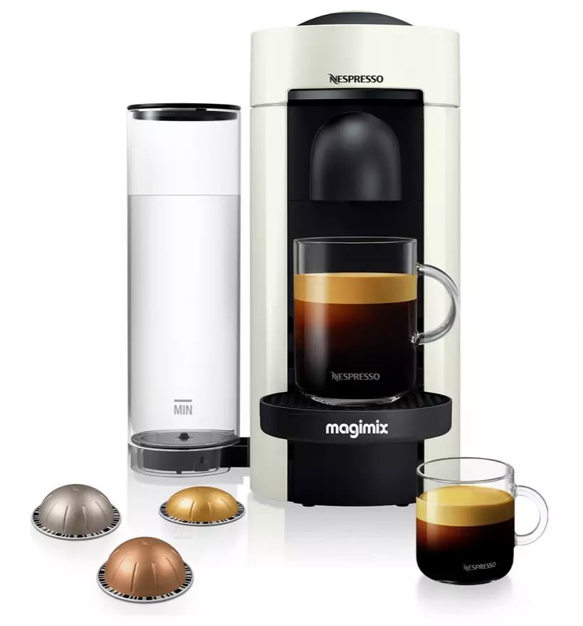 Magimix Nespresso Vertuo Plus Pod Coffee Machine Espresso Lungo maker - White