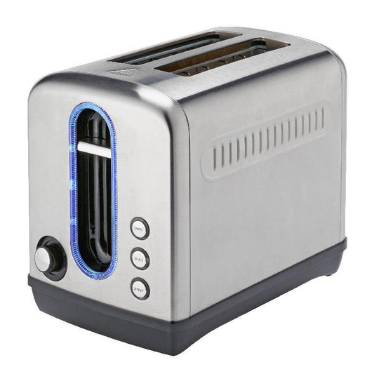 Cookworks  Toaster Illuminated classy 2 Slice 6toast settings WIDE SLOTS S.STEEL