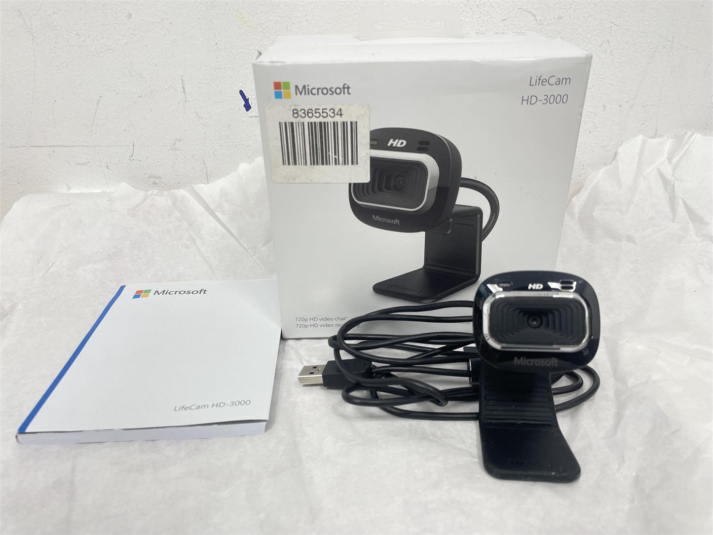 Microsoft LifeCam T3H-00012 HD-3000 Webcam True 720p HD-Quality Video