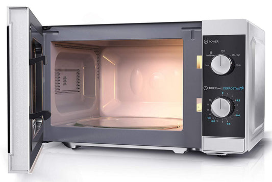 SHARP Solo Microwave YC-MS01U-S 20L 800W Manual Dial Defrost Silver