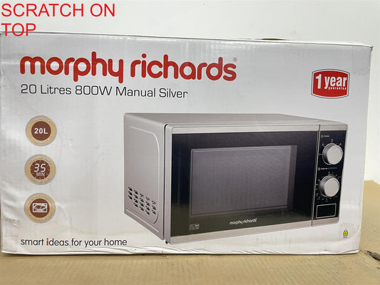 Morphy Richards 800W Food reheat Defrost Standard Microwave Oven - Silver