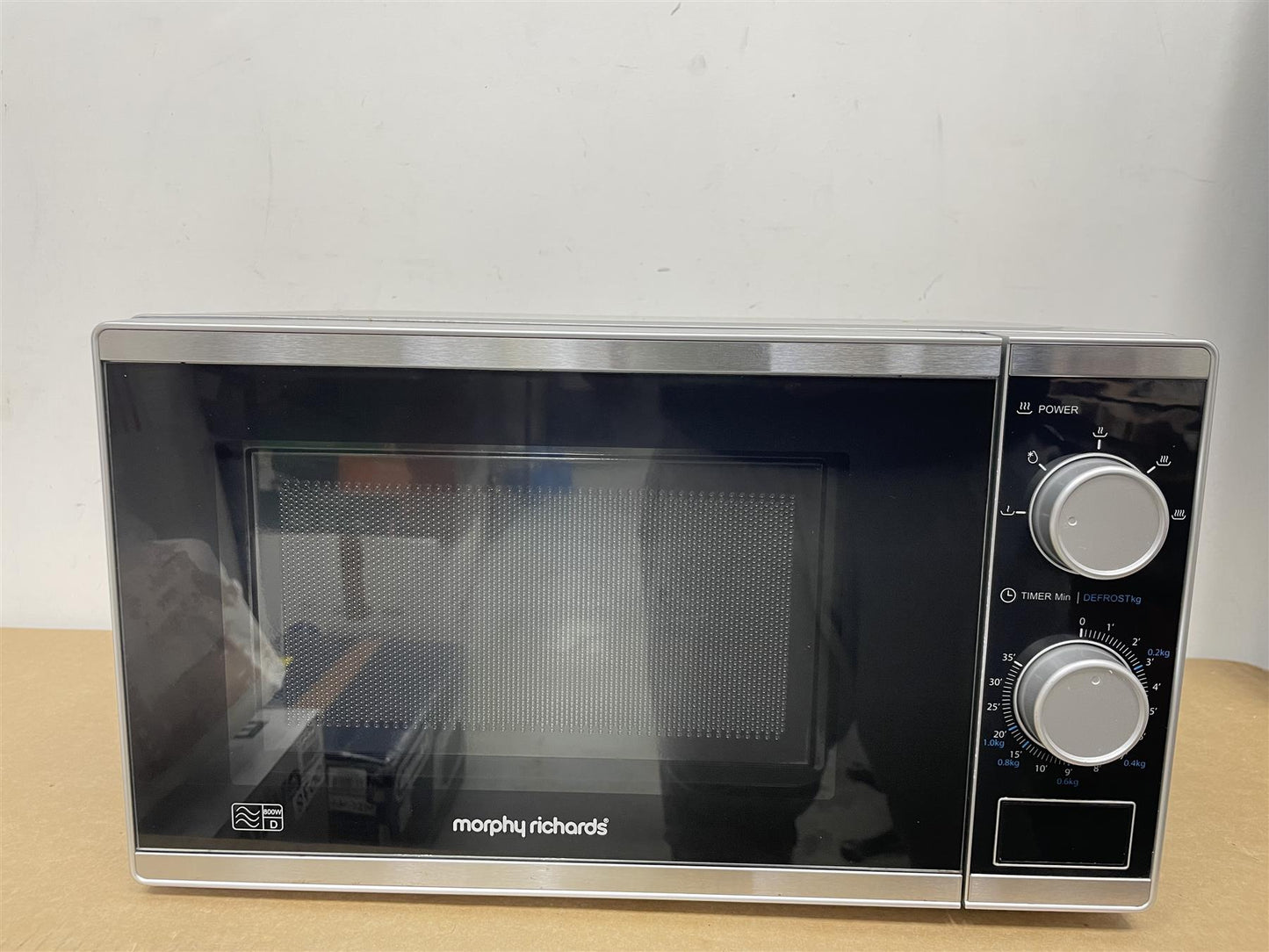 Morphy Richards 800W Standard Microwave - Silver reheat defrost microwave oven