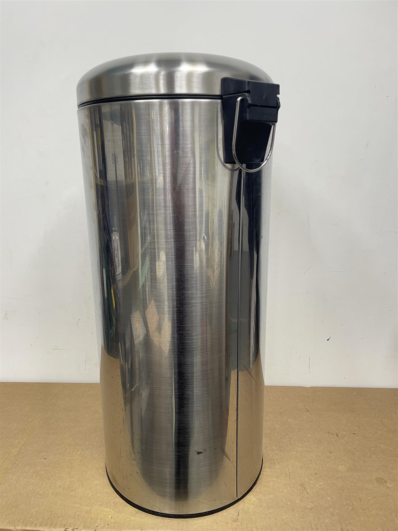 Habitat 30 Litre Domed Foot Pedal Silent lid Opening Bin - Stainless steel