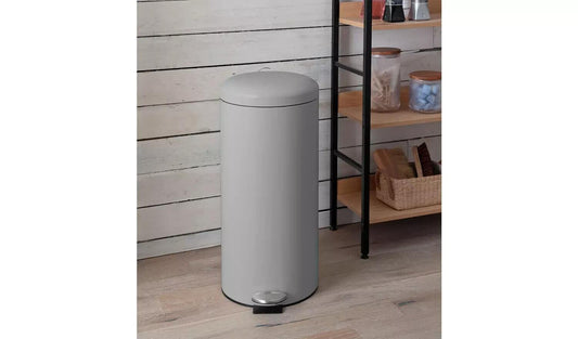 Habitat Pedal Bin 30 Litre Modern Kitchen Trash Can Inner bucket Matt Grey