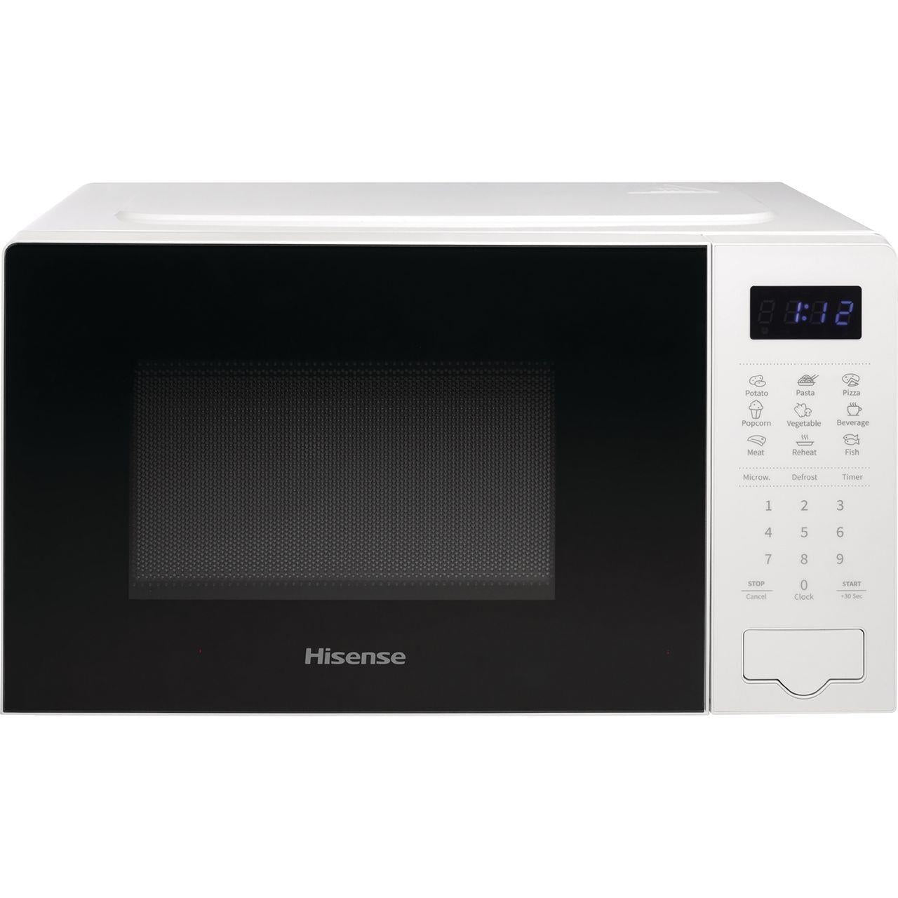 Hisense microwave 20L 700W Digital 9 Pre-sets Defrost Touch controls White