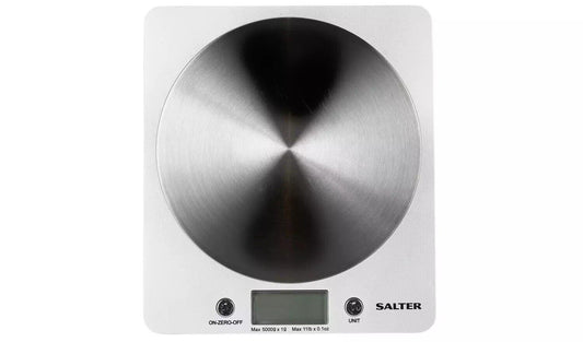 Salter Electronic Kitchen Scale Max capacity 5kg with Steel Platform - Silver