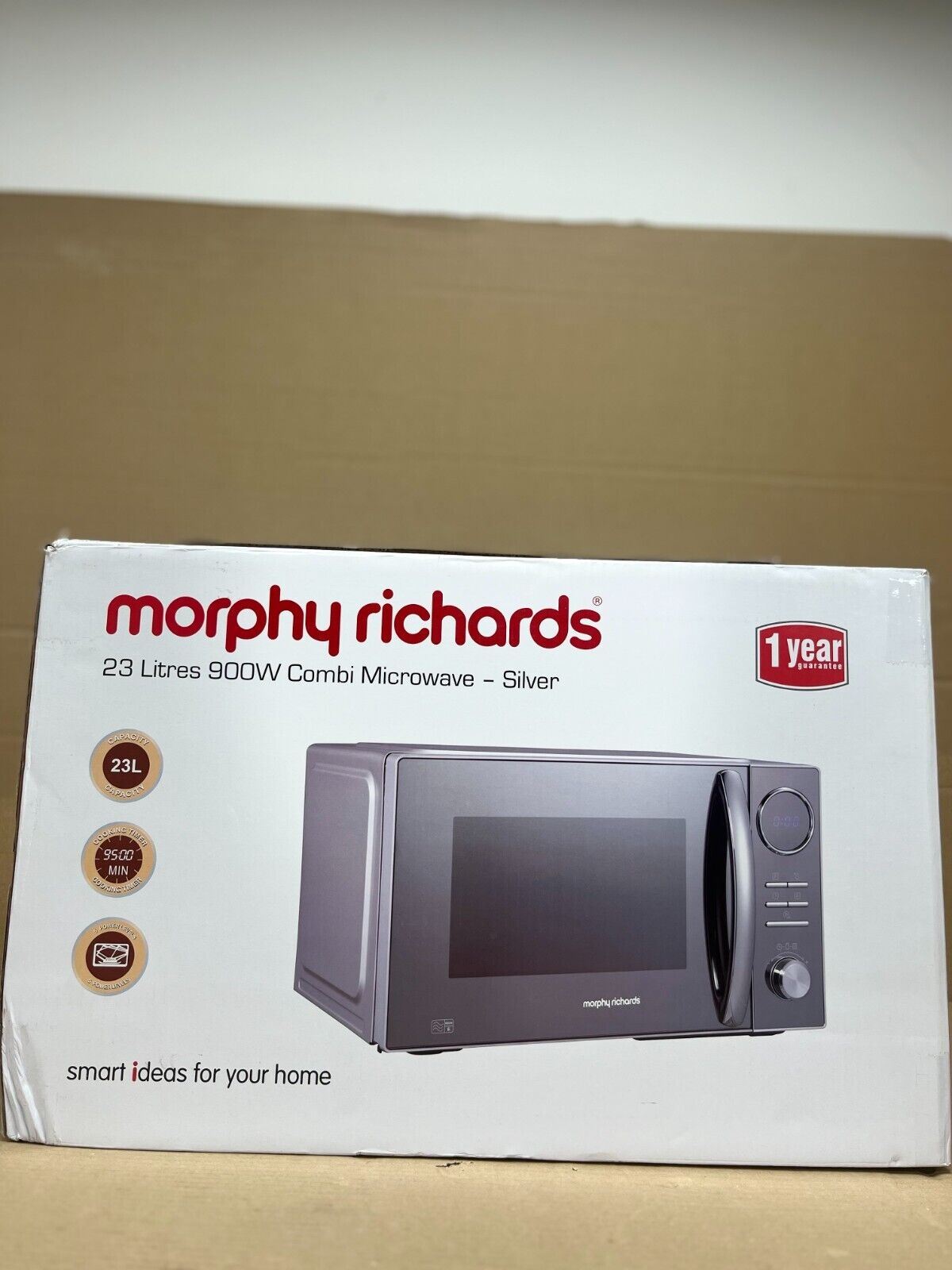 Morphy Richards 23L 900W Combination Microwave - silver microwave with grill