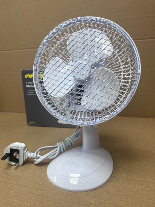 Challenge White Oscillating Desk Fan - 7 Inch portable desk fan small fan