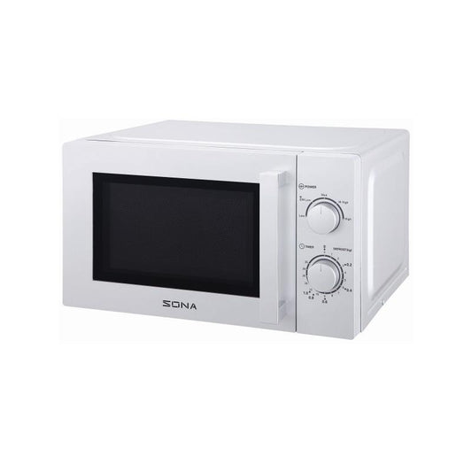 Sona Microwave 20L 700W Defrost Manual Dial 6 Power Levels White