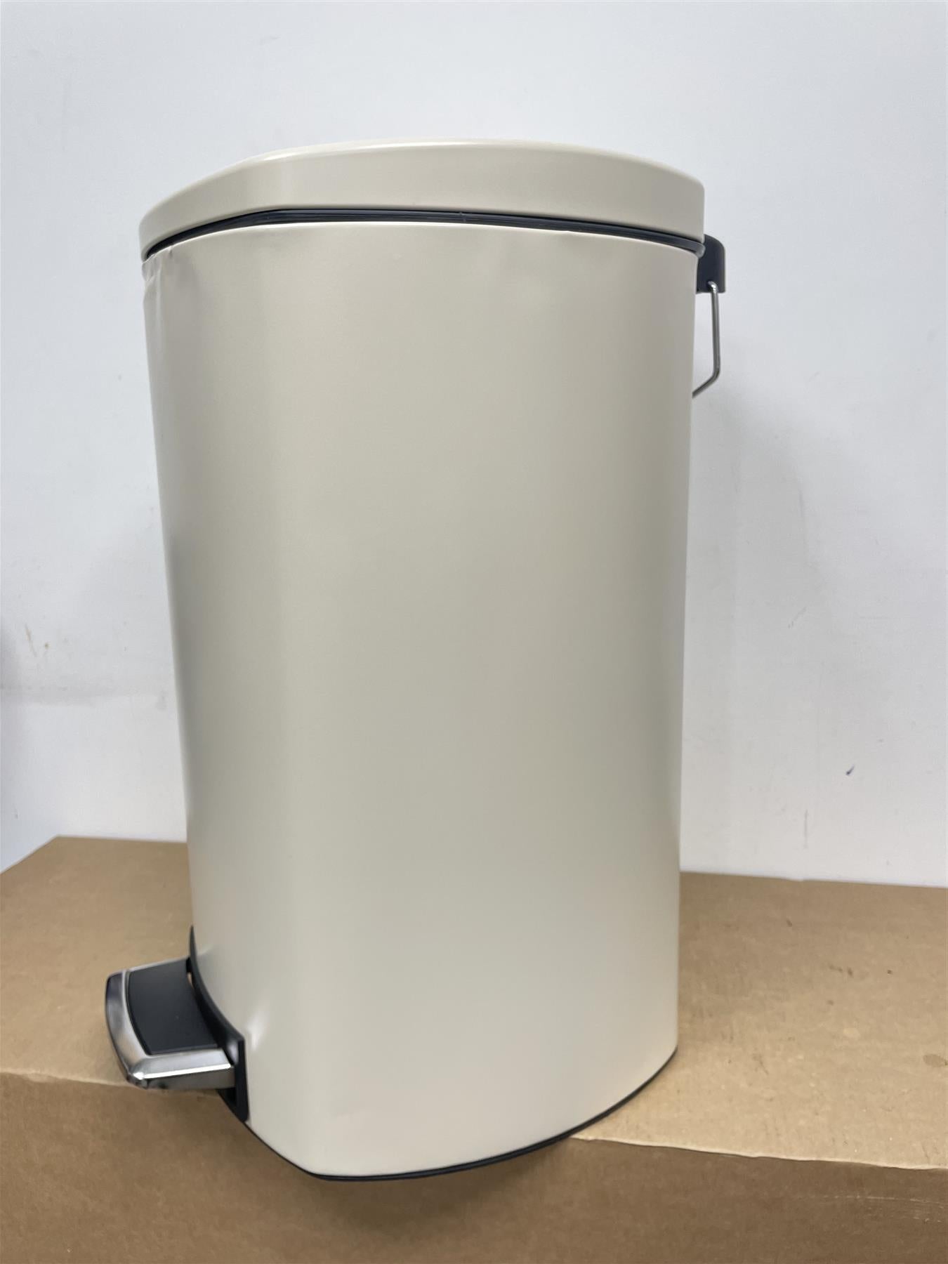 Habitat 50L Wide Foot Pedal Bin Easy Rubbish Disposal Silent Lid opening - Cream