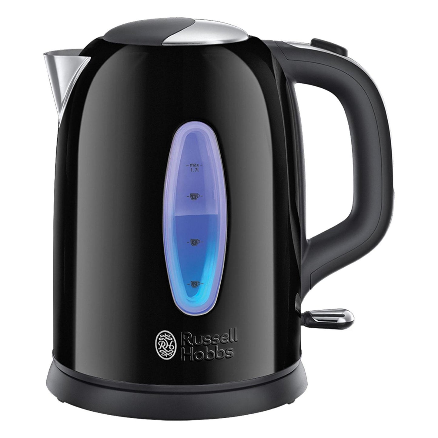 Russell Hobbs Worcester Stainless Steel rapid boil Black illumination Kettle