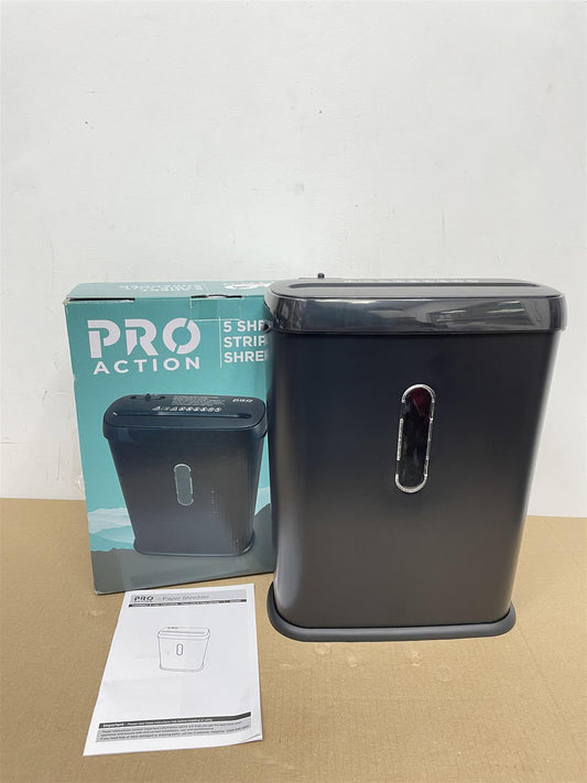 Pro Action 5 Sheet A4 Strip Cut Paper Shredder VS509SB Auto Function 10L Bin