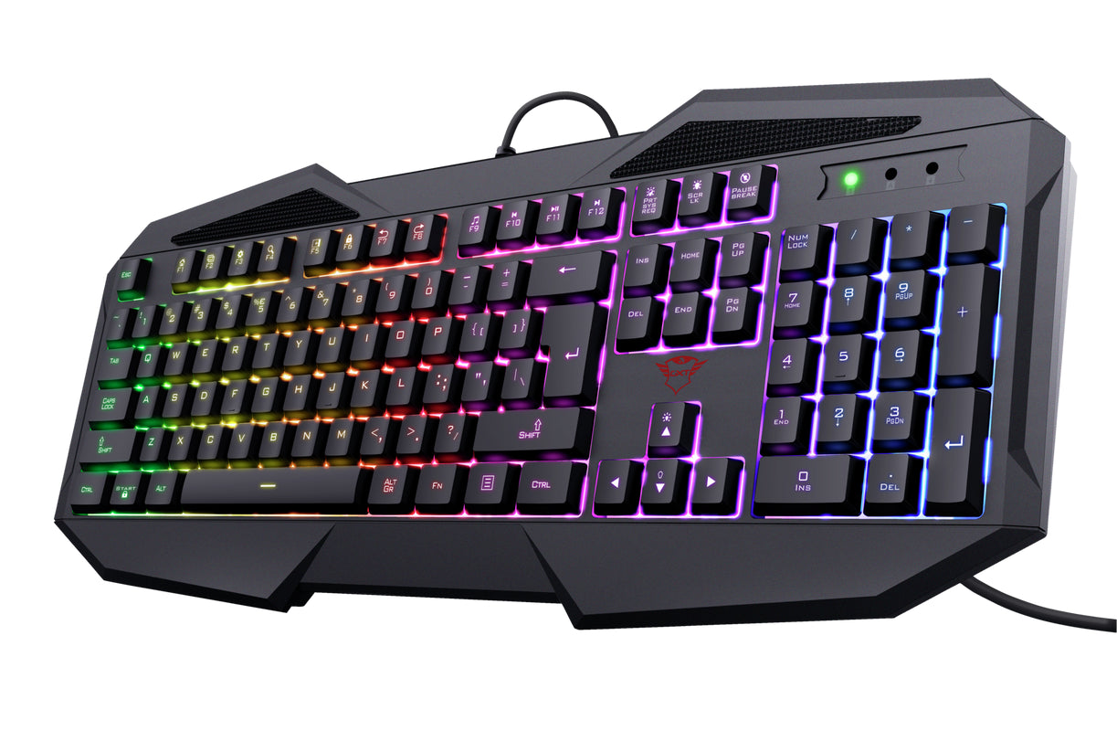 Trust Wired Ergonomic Gaming Keyboard Game Keyboard Scroll Illuminated Computer