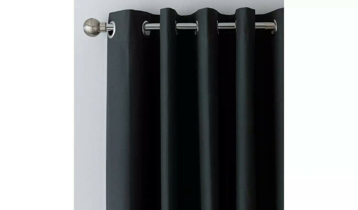 Argos Home Blackout Eyelet Curtain dark room black Width 117Cm X Drop 137Cm