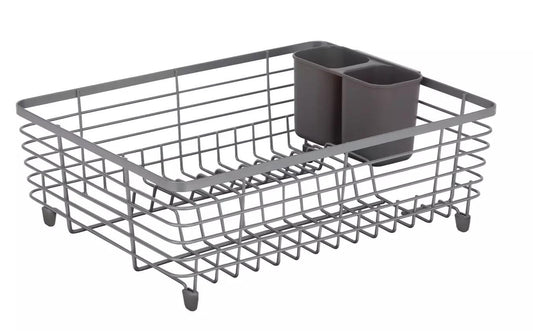 Habitat Wire Dish Rack Kitchen sink draining Plates Cutlery Holder Metal Grey