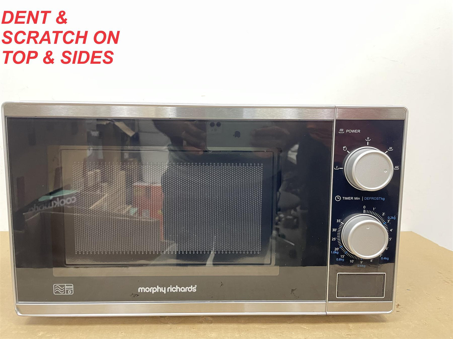 Morphy Richards 800W Food reheat Defrost Standard Microwave Oven - Silver