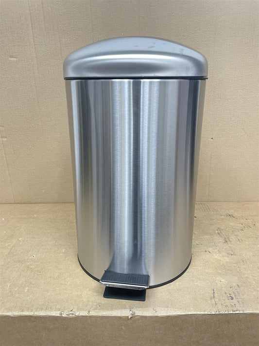 Habitat Brushed stainless steel 12 Litre Domed Foot Pedal Bin Sleek and Silent