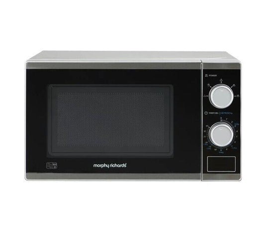 Morphy Richards  Standard Microwave Oven 800W 20L reheat Defrost Dial Silver