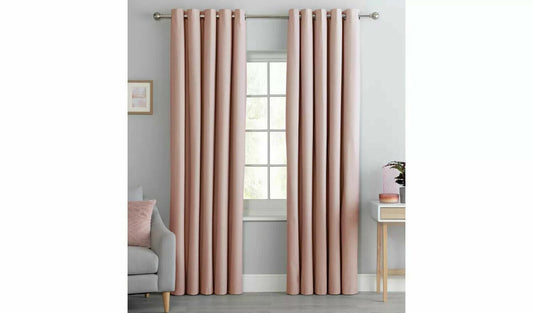 Home Blackout Eyelet Curtain Blush Bedroom Sold By Quality 117Cm X137 cm