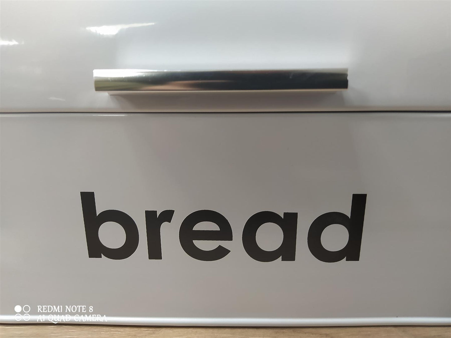 Home Domed Bread Bin Kitchen Counter Cake loaf Storage Container Steel White