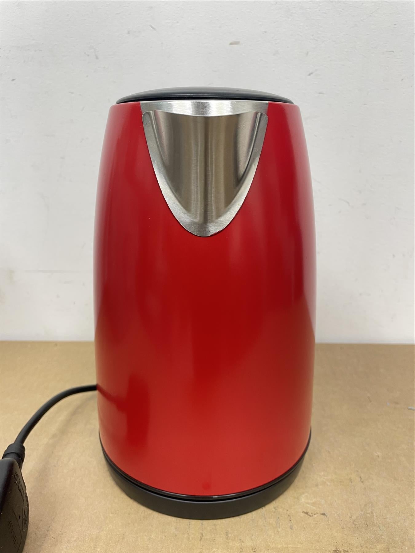 Cookworks Kitchen Red Electric Brushed Water Rapid Boil Stainless Steel Kettle