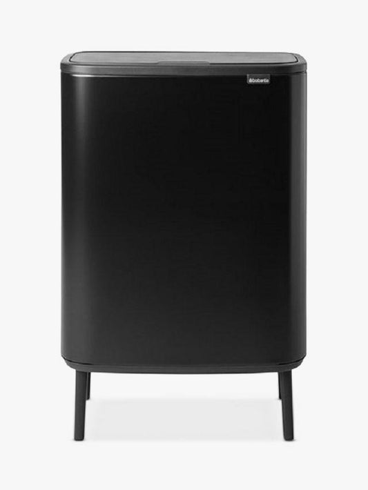 Brabantia Bo Hi Touch Bin Recycling two inner buckets non-skid legs Black