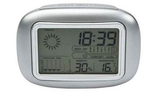 London Clock Company Weather Station  Silver Temperature day forecast Humidity