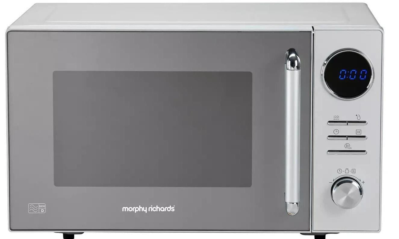 Morphy Richards 800W Food reheat Defrost Standard Microwave Oven - Silver